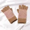 Guantes de felpa cálidos a prueba de frío para ciclismo de invierno, lindos para estudiantes, con tacto japonés, de algodón para toda la mano, para conducir en invierno