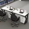 Escritorios para Personal Lado a Lado, Configuraciones Individuales, para 2 Personas, para 3 Personas, Múltiples Personas, Fila Única, Disposición Horizontal, Estaciones de Trabajo para Computadora con Pantallas y Divisiones