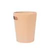 Estilo escandinavo japonés Cubo de basura de madera sin imprimir con borde curvo ondulado Papelera para oficina, hogar, sala de estar, dormitorio, empresa