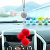 Exclusivo de e-commerce internacional, criativo, pelo de mink, bola de cristal com diamante, pingente para retrovisor de carro, pingente de franja