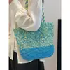 Bolso tejido de moda popular transfronterizo para mujer, bolso tote, nuevo bolso de playa para vacaciones de verano versión coreana 2026, bolso de hombro