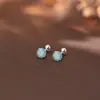 Pendientes S999 de Plata Pura con Cuatro Garras, Tachuelas para Hélice, Tachuelas para Hélice Auricular, Joyería para Oreja de Plata con Cierre de Rosca, No es Necesario Quitar al Dormir