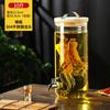 Tampa de bambu com torneira garrafa de vidro para vinho espumante garrafa de vidro para vinho espumante garrafa de vinho espumante para vinho medicinal de ginseng jarra de vinho espumante