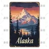 Letrero de Lata Decorativo de Paisajes de Viajes Retro Europeos y Americanos Transfronterizos, Letreros Metálicos de Monumentos de Ciudades Antiguas Famosas de Varios Países
