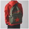 Mochila de frete grátis bolsa de lona mochila cinco estrelas vermelhas bolsa Lei Feng bolsa de ombro mochila escolar de estudante mochila escolar verde
