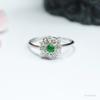 Anel de Prata S925 com Jadeíta Natural Tipo Gelo, Cabochão Verde Imperial, Venda Direta por Live Streaming S1072533A
