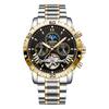 Reloj de negocios suizo TEVISE de moda para hombre, mecánico, resistente al agua, con tourbillon y correa de acero, reloj multifuncional para hombre.