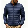 Comercio Electrónico Transfronterizo Ropa de Abrigo para Hombre Nueva Llegada Engrosada de Invierno Cuello Alto Algodón para Personas de Mediana Edad y Jóvenes Algodón Relleno Casual Talla Grande Color Sólido