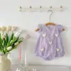 Mameluco de Verano para Bebé Niña, Mameluco Triangular con Mangas Voladas, Ropa de Verano para Recién Nacidos y Niños Pequeños Personalizada