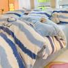 Juego de Cama de Cuatro Piezas de Terciopelo de Leche de Dibujos Animados para Invierno, Espesado, de Terciopelo Coral, Sábanas, Funda Nórdica, Juego de Cama de Tres Piezas de Nantong, Funda Nórdica con Forro Polar