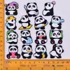 Flor de Zapatos de Panda Linda de Dibujos Animados Accesorios Joyería Desmontable DIY Llavero Agujero Accesorios para Zapatos Hebilla de Zapato de Goma Suave PVC