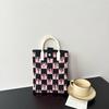Bolsa de Celular Estilo Ins de Alta Qualidade, Bolsa de Tricô de Grande Capacidade, Bolsa de Ombro Transversal Versátil de Nicho, Bolsa de Mão Fashion de Desenho Animado