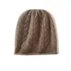 Cachemira 2026 Otoño/Invierno Nuevo Estilo para Mujer de Gama Alta Color Sólido Tejido de Punto Trenzado Engrosado Protección para las Orejas Calidez Tejido Sombrero de Ala Enrollada