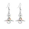 Aliexpress Juego de Collar y Pendientes Europeos y Americanos Estilo Ins con Planetas Tachonados de Diamantes, Forma de Estrella Estilo Ins Micro Incrustado