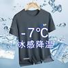 Camiseta de manga corta de seda de hielo de verano 2025 para hombre, nueva camiseta transpirable para correr, deportiva, de media manga, de secado rápido.