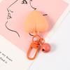 Pintura de Goma Corazón de Melocotón Llavero Estuche para Auriculares AirPod s Colgante Colgante de Amor Accesorios para Coche Colgante Colgante