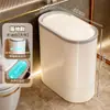 2026 Nuevo Modelo Cubo de Basura Doméstico Simple para Baño y WC, Gran Capacidad, Cubo de Basura Tipo Prensa con Tapa