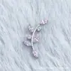 Brincos Folha Marquise de Liga de Titânio F136 Titânio G23 Rosca Interna Zircônia Joias para Piercing de Lábio, Língua e Cabeça