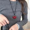 Collar de Lazo Rojo Ancora para Mujer Estilo Nuevo 2024 Minimentary Cadena para el Sudor Nicho Versátil Accesorios de Cordón de Cuero Negro