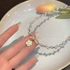 Collar de Camelia Perla Francesa para mujer 2023 nuevo de alta gama cadena de clavícula de celebridad de internet que combina con todo collar de socialité moda