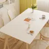 Protetor de mesa com textura de couro sintético à prova d'água e de óleo, sem necessidade de lavar, protetor de toalha de mesa de PVC fresco e simples para uso doméstico