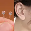Aretes Transparentes Palillos de Resina para Agujeros de Oreja Estudiantes Invisibles y Antialérgicos Pequeños Palillos Esterilizadores de Plástico Palillos para Orejas Agujas Antibloqueo