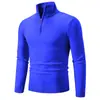 Amazon venta al por mayor transfronteriza otoño e invierno suéter para hombre suéter talla europea moda color liso suéter de media cremallera polo