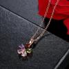 Cassie Jewelry Colar de Aço Titânio com Diamante Colorido Feminino Design de Nicho Sentido de Luxo Leve Corrente para Clavícula Feminina Simples Elegante
