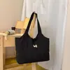 Bolso de lona con cremallera color rosa dopamina de verano para mujer, estilo coreano, bolso de hombro casual y versátil, adecuado para el ocio y el trabajo