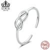 Anillo Aifule original de plata de ley con símbolo de Infinito S925 anillo simple hueco abierto anillo BSR143