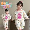 Pijama Feminino 2025 Novo Infantil Bebê Primavera Outono Inverno Flanela Quente Roupa de Casa Meninas Outono e Inverno Conjuntos