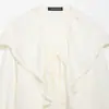 Comércio Exterior Transfronteiriço Roupas Femininas 2026 Novos Produtos Moda Europeia e Americana Renda Francesa Camisa Decorativa em Camadas Top 5029066