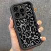 Funda de Teléfono Negra con Estampado de Leopardo de Moda Adecuada para iPhone 14 17 iPhone 15 Estilo Europeo y Americano 13Pro Moderna 11/12 Goma Suave 16