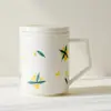 Taza de Oficina Pintada a Mano con Tapa de las Dinastías Tang y Song, Filtro Interno para Separar el Té y el Agua, Taza para Preparar Té, Taza para el Hogar, Taza de Té Personal