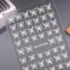 Pegatinas para Uñas de Mariposa con Corte Aurora 5D Estereoscópicas en Relieve Versátiles Pegatinas de Arte para Uñas de Mariposa Blanca Joyería Estilo Hg