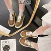 Zapatos de Plataforma con Suela Gruesa de Cuero Genuino para Aumentar la Altura para Mujer 2026 Otoño/Invierno Nuevos Versátiles Ligeros Casuales Deportivos Zapatos Blancos para Mujer