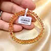 Pulseira de Contas Facetadas de Cristal Amarelo Natural Brasileiro Atacado, Pulseira de Cristal Amarelo para Mulheres, Pulseira de Cristal Amarelo Laranja Atrai-Riqueza