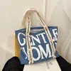 Bolso de Lona Casual de Gran Capacidad con Letras para Mujer, Nuevo Bolso Tote Versátil para Hombro de Invierno para el Trabajo