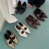 Versión de piel de oveja~Zapatos Mary Jane de punta tallados estilo francés con plataforma interior, zapatos planos de mujer con una sola tira y punta fina, zapatos planos de cuero