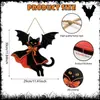 Placa de Madeira de Gato Engraçado para Halloween Transfronteiriça Estilo Americano Abóbora Gato Preto Decoração Atmosfera Festiva Artesanato