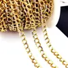 Cadena Plana Doble Tejido Acero Titanio Color Oro Verdadero 18K Color Acero 6mm Cadena Conserva Color Accesorios Joyería DIY Venta al por Mayor