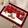 Alfombrillas Navideñas Transfronterizas, Rojas Festivas Antideslizantes y Resistentes a Manchas para Puerta de Entrada y Recibidor Decorativas, Alfombrillas Antideslizantes al por Mayor