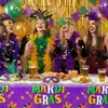 Mantel de Mesa para Carnaval Transfronterizo Personalizado por el Fabricante, Mantel de Cumpleaños con Máscara Morada, Mantel de Mesa para Fiesta Peva Impermeable y a Prueba de Aceite