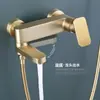 Grifo para Bañera Caliente y Fría con Barra Ajustable, Juego de Ducha de Cobre con Salida Giratoria, Montaje en Pared