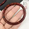 Pulseira de Contas de Sândalo Vermelho Indiano Natural de Folhas Pequenas Corte Reto DIY Joia Original Pulseira Contas Soltas Acessórios de Contas Planas