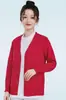 Suéter cardigan de enfermeira, de manga longa, espessado e com forro de fleece, quente e com caimento slim, adequado para salões de beleza e clínicas como uniforme de trabalho de enfermeira