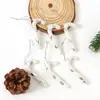Decoraciones navideñas transfronterizas rojo y blanco caramelo bastón pequeño colgantes de árbol de Navidad bastón hecho a mano plateado dorado adornos
