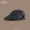 Chapéu Forward de Brim Estilo Japonês Tendência Masculina Moda Artista de Rua Chapéu Estilo Britânico Literário Retrô Chapéu de Jornaleiro Feminino