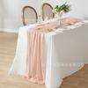 Camino de mesa de gasa para exportación, Decoración de mantel estilo americano, Suministro exclusivo transfronterizo, En stock, Mesa de comedor de sala de estar, Rojo vino, Moderno y simple