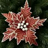 Fornecimento Direto da Fábrica Decorações de Flores de Natal Transfronteiriças Floco de Neve Veludo Flores Artificiais Cabeça de Flor de Natal Tecido Arranjo de Flores para Casa